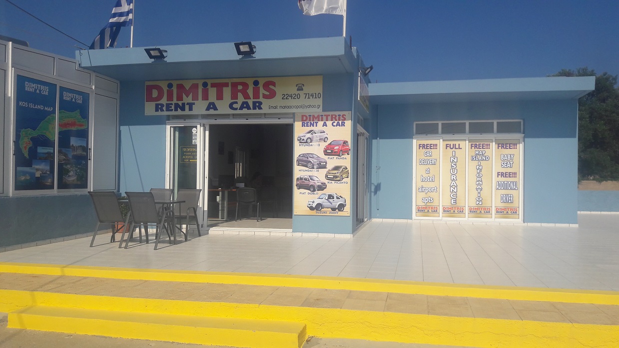 Dimitris Rent a Car office in Kefalos, Kos